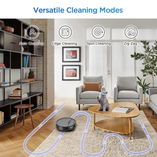Robot Vacuum and Mop Combo, 2-in-1 Robot Vacuum Cleaner, Perfect for Pet Hair, Hard Floor and Carpet, Anti-Bump, Anti-Fall, App