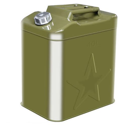 Portable Fuel Tank Stainless Steel Oil Barrel Gas Can,Gasoline Barrel,Thick Fuel Tank,Flexible Spout,Diesel Can for Cars,Trucks and Boat,50L