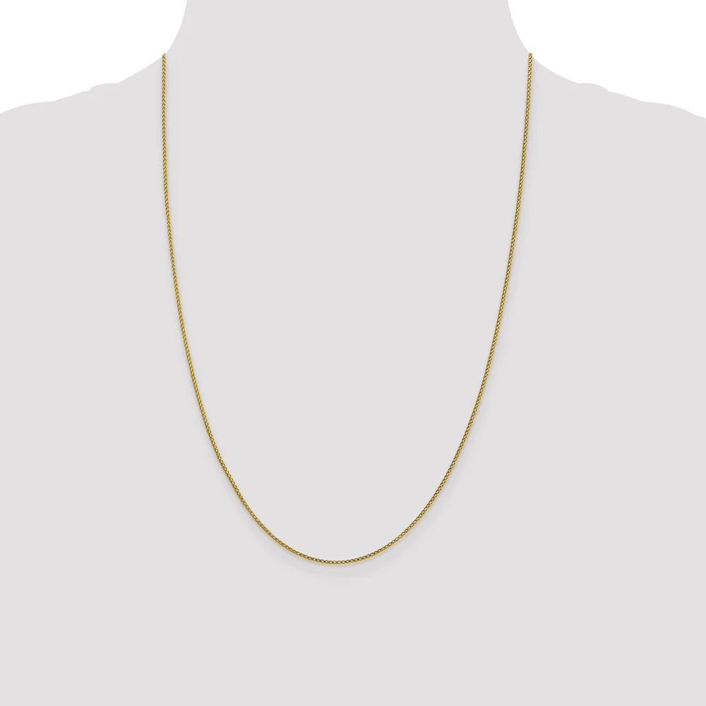 Leslie's Real 14kt Yellow Gold 1mm Diamond Cut Open Franco Chain; 24 inch; Lobster Clasp; for Adults and Teens; for Women and Men