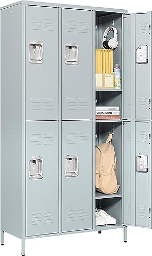 72" Metal Locker for Employees 3 Doors Blue Steel Storage Locker for Office, School, Gym - Metal Storage Cabinets for Home, Office, Gym, School