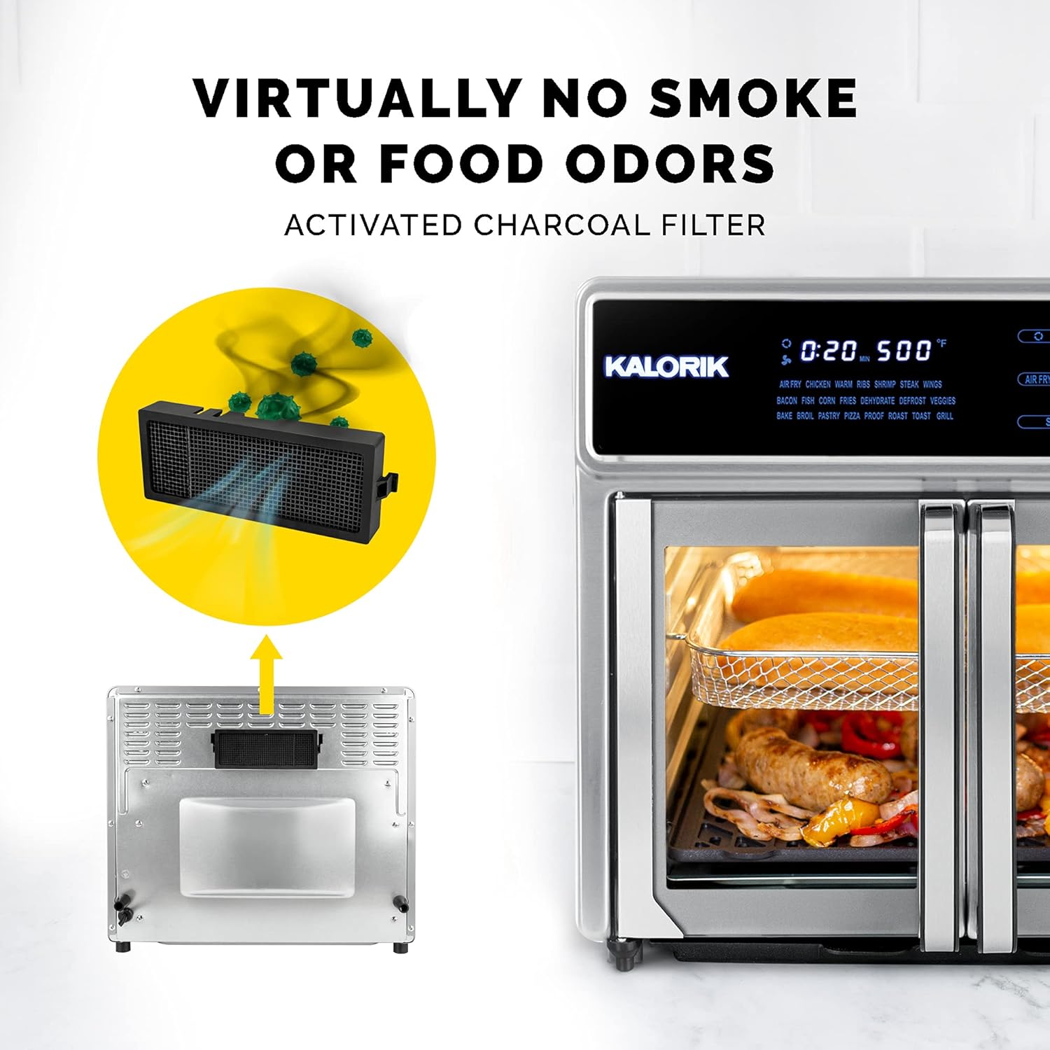 Kalorik MAXX® AFO 47631 SS AS SEEN ON TV Air Fryer Oven Grill (26 Qt) Digital Smokeless Indoor Grill and Air Fryer Oven Combo with 11 Accessories