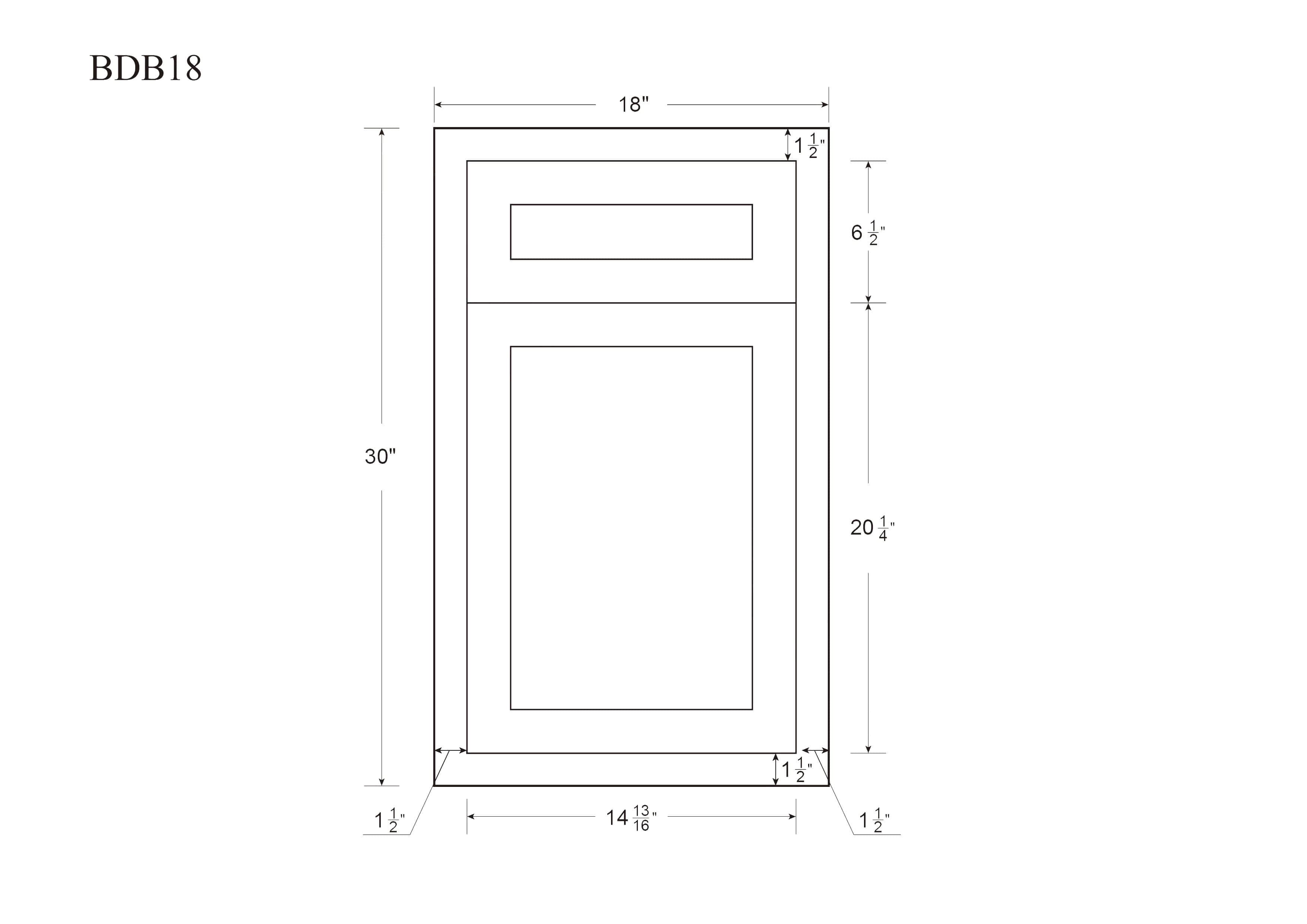 RTA Wholesalers 18 inch Wide Kitchen Base Kitchen Cabinet Snow White Inset Shaker - Single Door Single Drawer - Unassembled