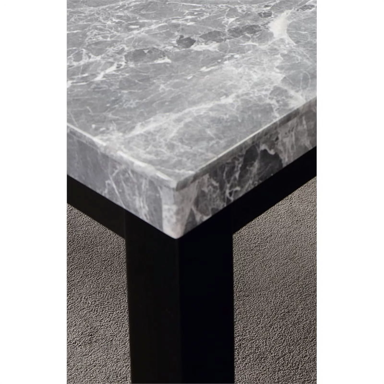 Steve Silver Company Napoli 64" Marble Top 6-piece Dining Set in Gray