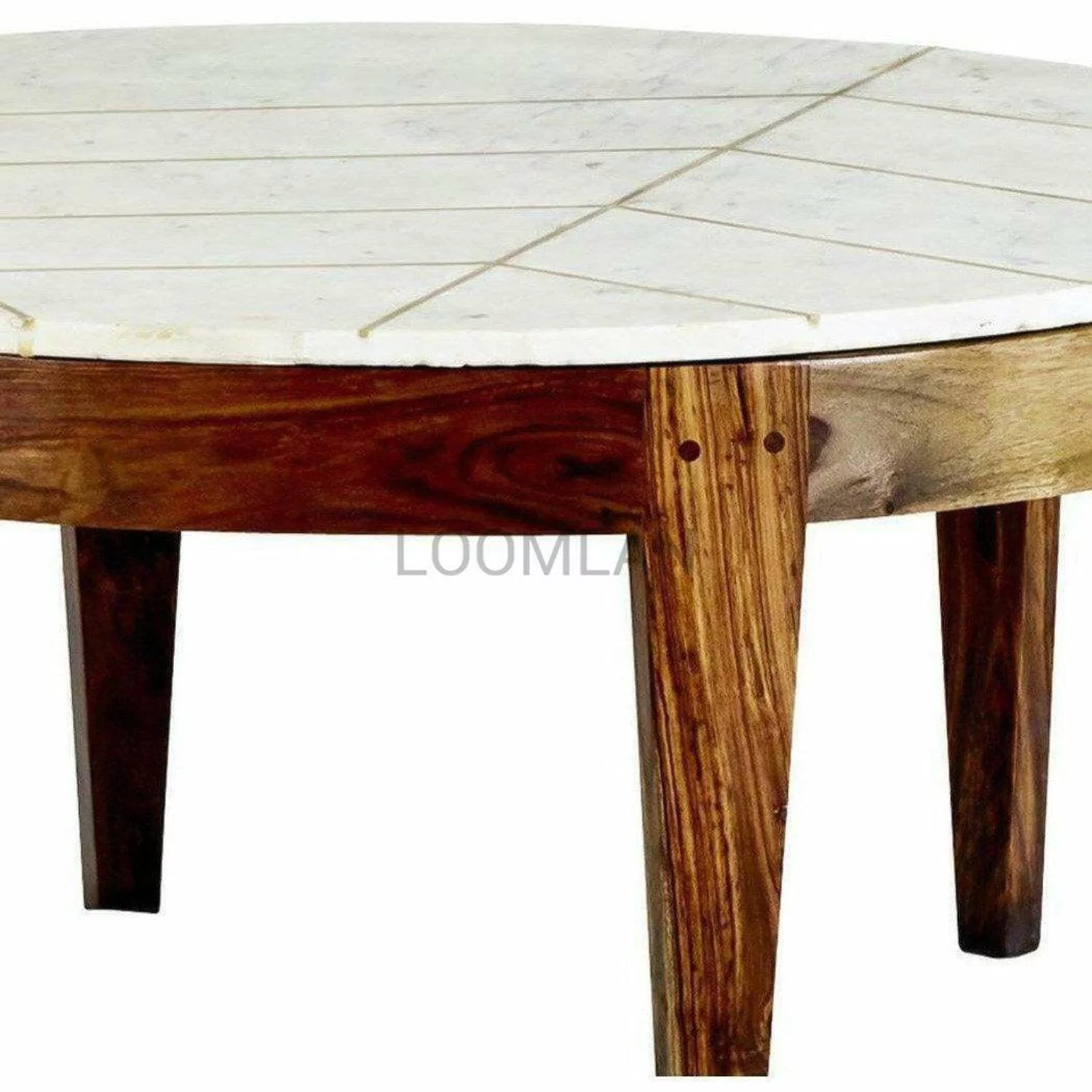 18 Round White Marble Top Gold Base End Side Table