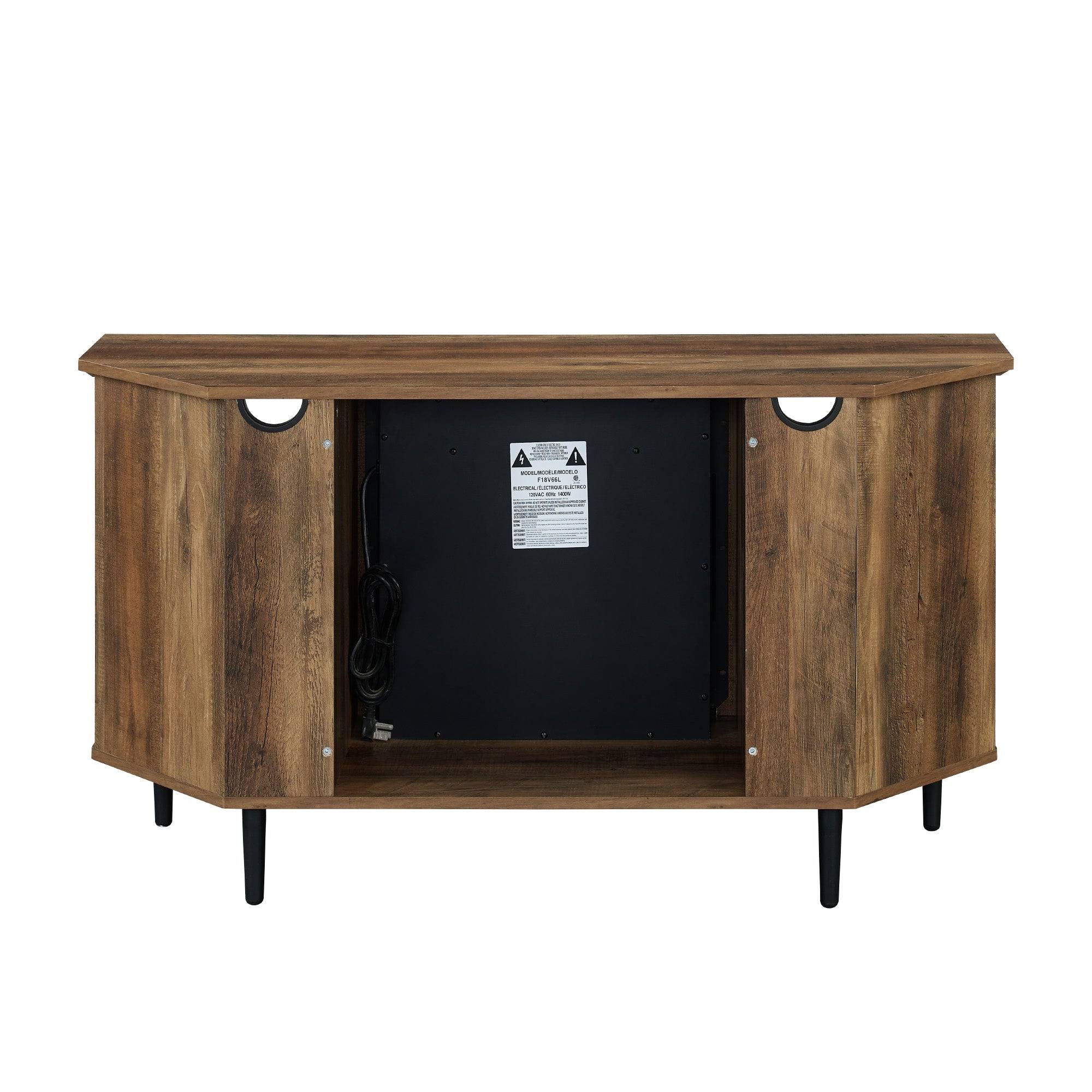 Carbon Loft 48-Inch Corner Fireplace TV Console - Grey Wash