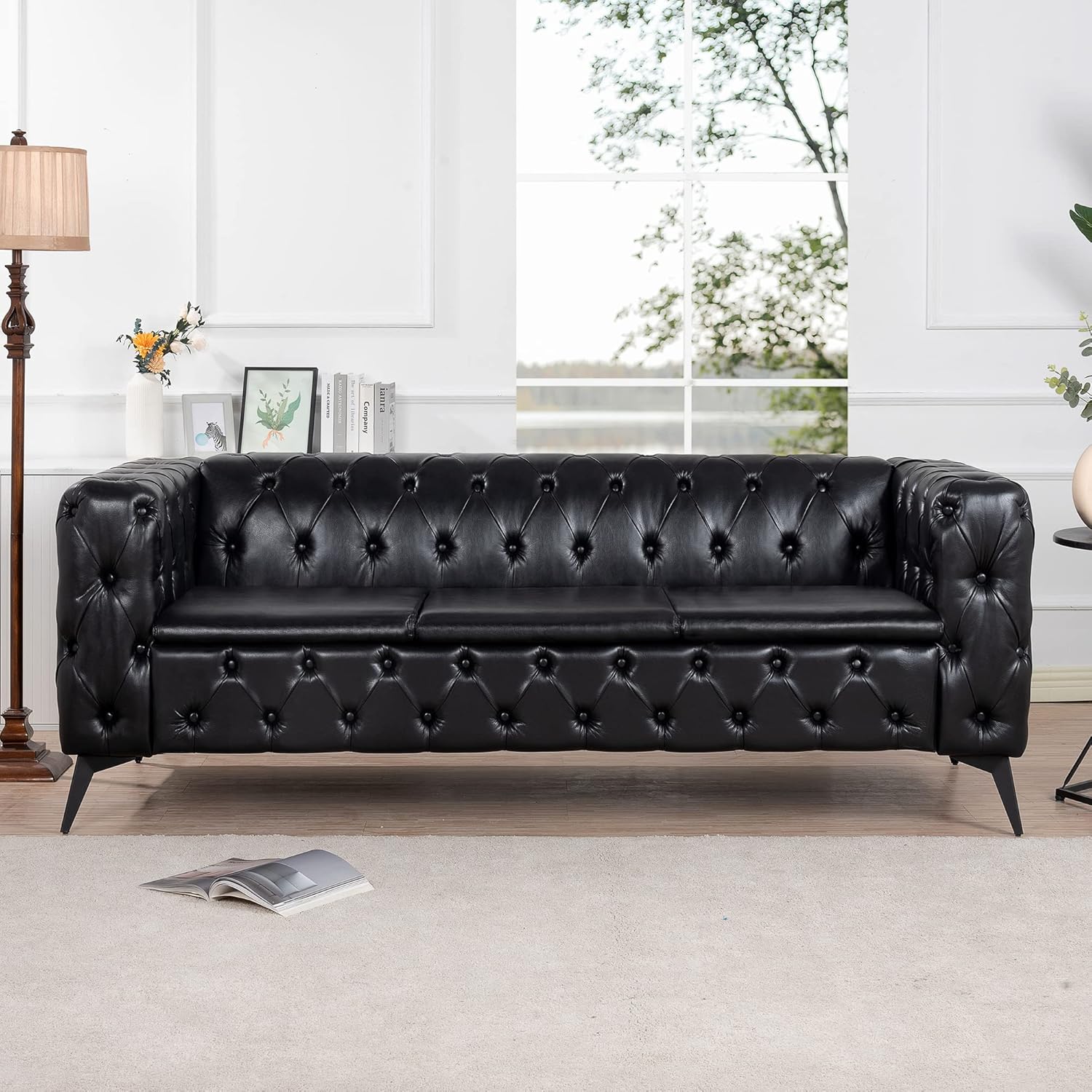 Furniture Comfy Couch Traditional Square Arm Sofa - 84.06 Inch Width, Removable Cushion, 3 Seater - Classic Design, Supreme Comfort Sofas para sala