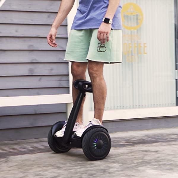Hiboy J5 Self-Balancing Electric Scooter with Steering Bar, Smart Self-Balancing Hoverboards with APP Control, White and Black