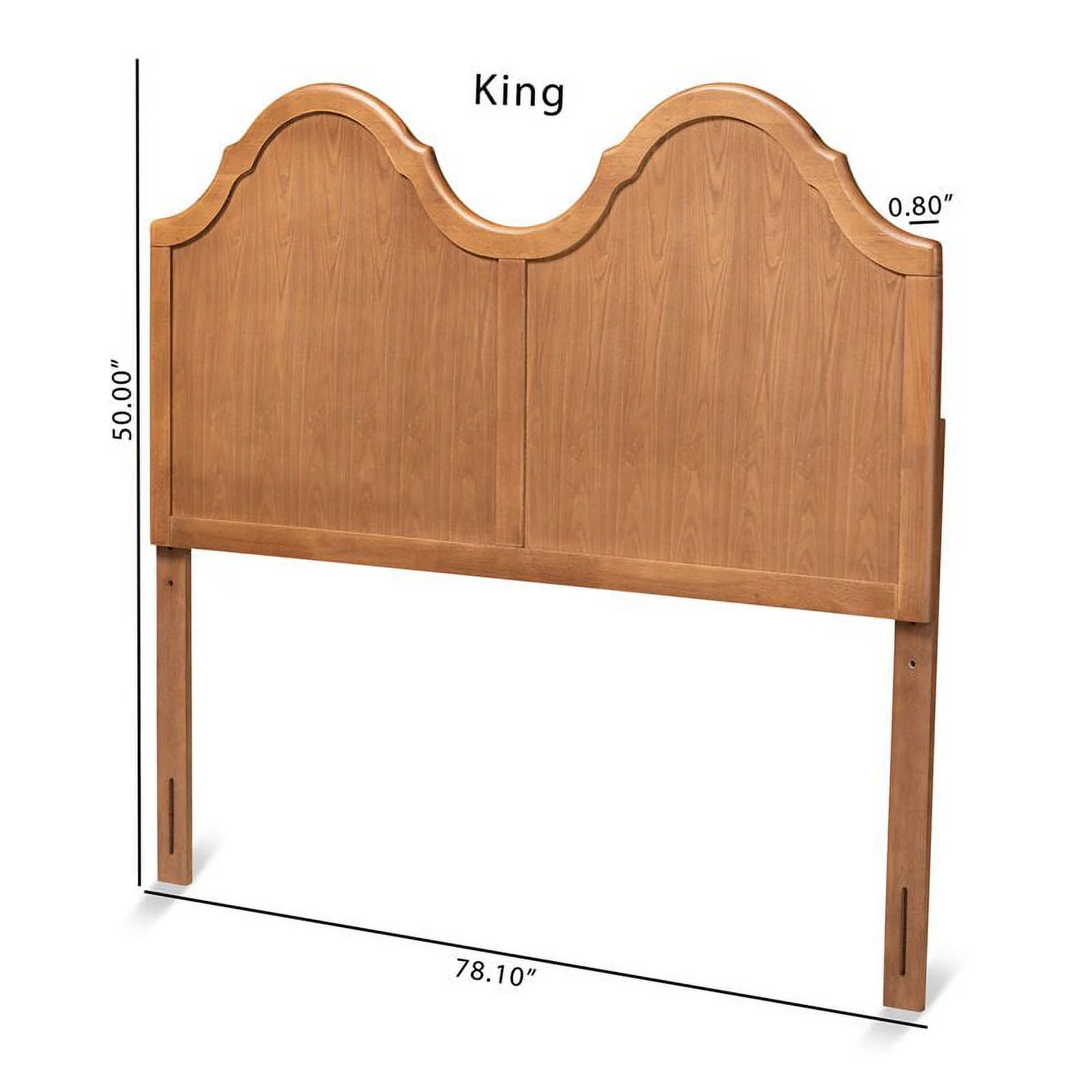 Bowery Hill Wood Queen Size Arched Headboard in Ash Walnut Finished