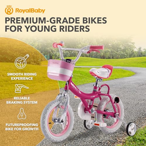 Royalbaby Princess Girls Kids Bike 12 14 16 18 20 Inch Children Bicycle with Basket for Age 3-12 Years