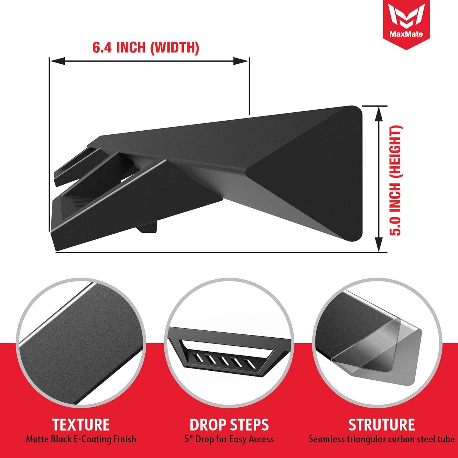 MaxMate Triangular Drop Steps Compatible with 2019-2024 Chevy Silverado GMC Sierra 1500