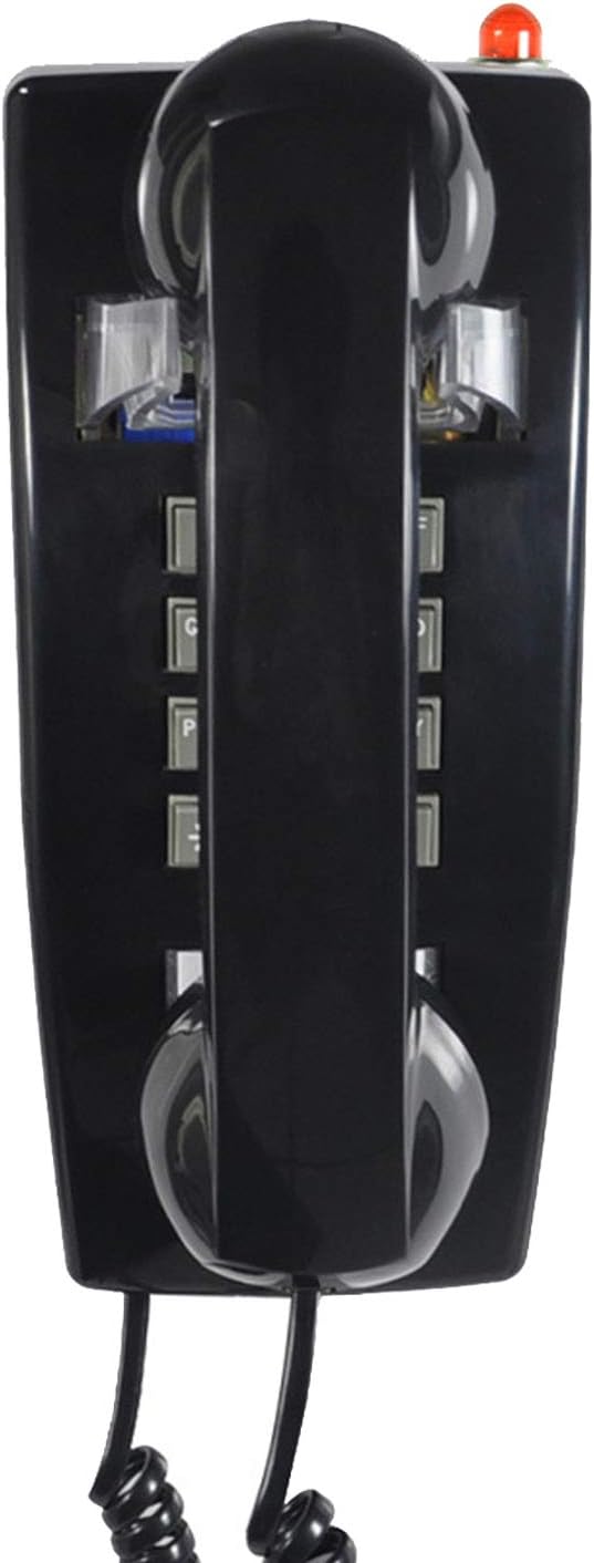 TelPal Red Wall Phone, Analog Corded Wall Mounted Phone with Loud Traditional Bell