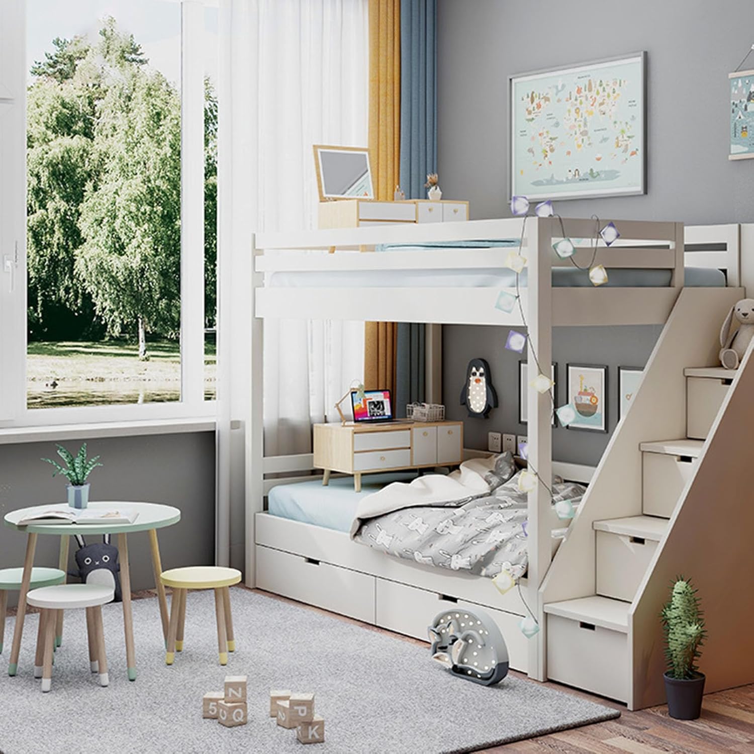 Dressing Table with Flip Top Mirror and Drawer, 3 Colors Touch Screen Adjustable Brightness