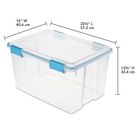 Sterilite 54 qt Gasket Box, Blue Aquarium (Case of 4)