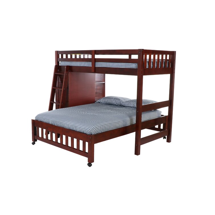 【Furniture】Giancola Twin Over Full 6 Drawer Solid Wood L-Shaped Bunk Beds with Bookcase by Viv + Rae