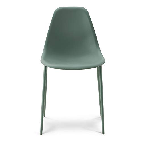 POLY & BARK Isla Modern Kitchen Chairs Set of 4 - Plastic Dining Chair with Metal Legs
