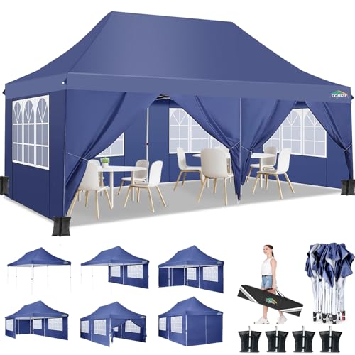 10x10 Pop Up Canopy Tent with 4 Sidewalls and Mesh Windows 2.0