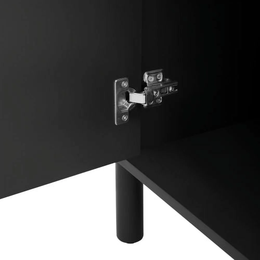 Motent Curved Design Light Luxury Sideboard with Adjustable Shelves,Suitable for Living Room,Study and Entrance, Black