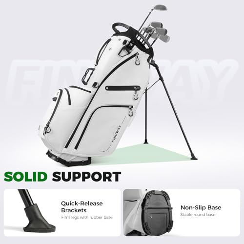 Findway 14 Way Golf Stand Bag, Lightweight Golf Bag with Stand for Men Women, Golf Club Carry Bag with Dual Strap, Full Length Dividers