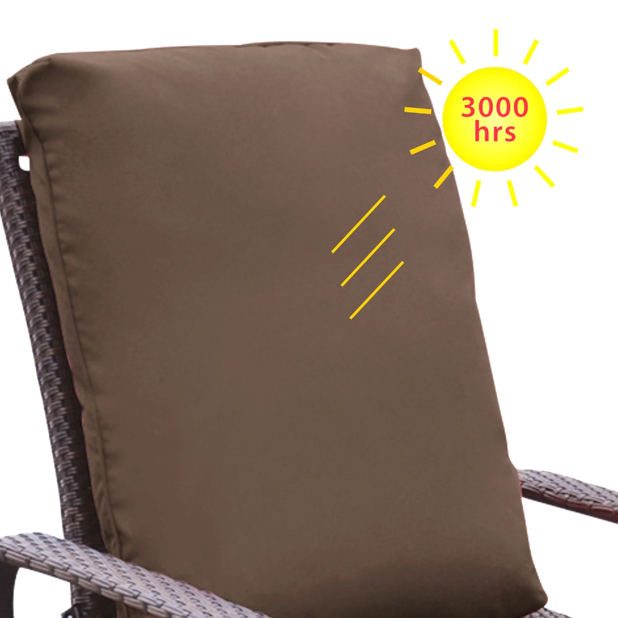 Skypatio Outdoor Recliner Replacement Cushion, UV Protected, Fade Protected, and Waterproof(Cover Can Be Replaced), Brown - Radiant Selections