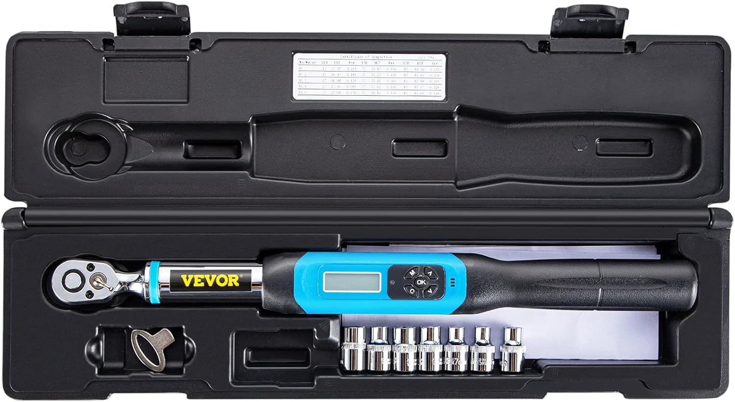 VEVOR Digital Torque Wrench, 3/8 Drive Electronic Torque Wrench, Torque Wrench Kit 1.1-22.12 ft-lbs Torque Range Accurate to ±2%