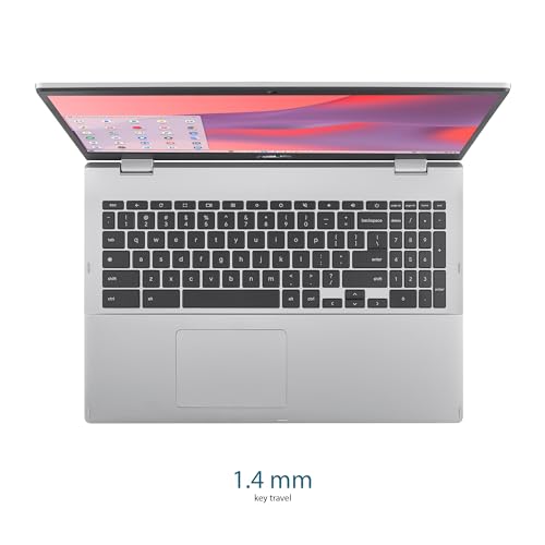 ASUS Chromebook CX15 Laptop, 15.6" FHD Anti-Glare Display, Intel Celeron N4500 Processor, 128GB Storage, 8GB RAM, ChromeOS, Pure Grey
