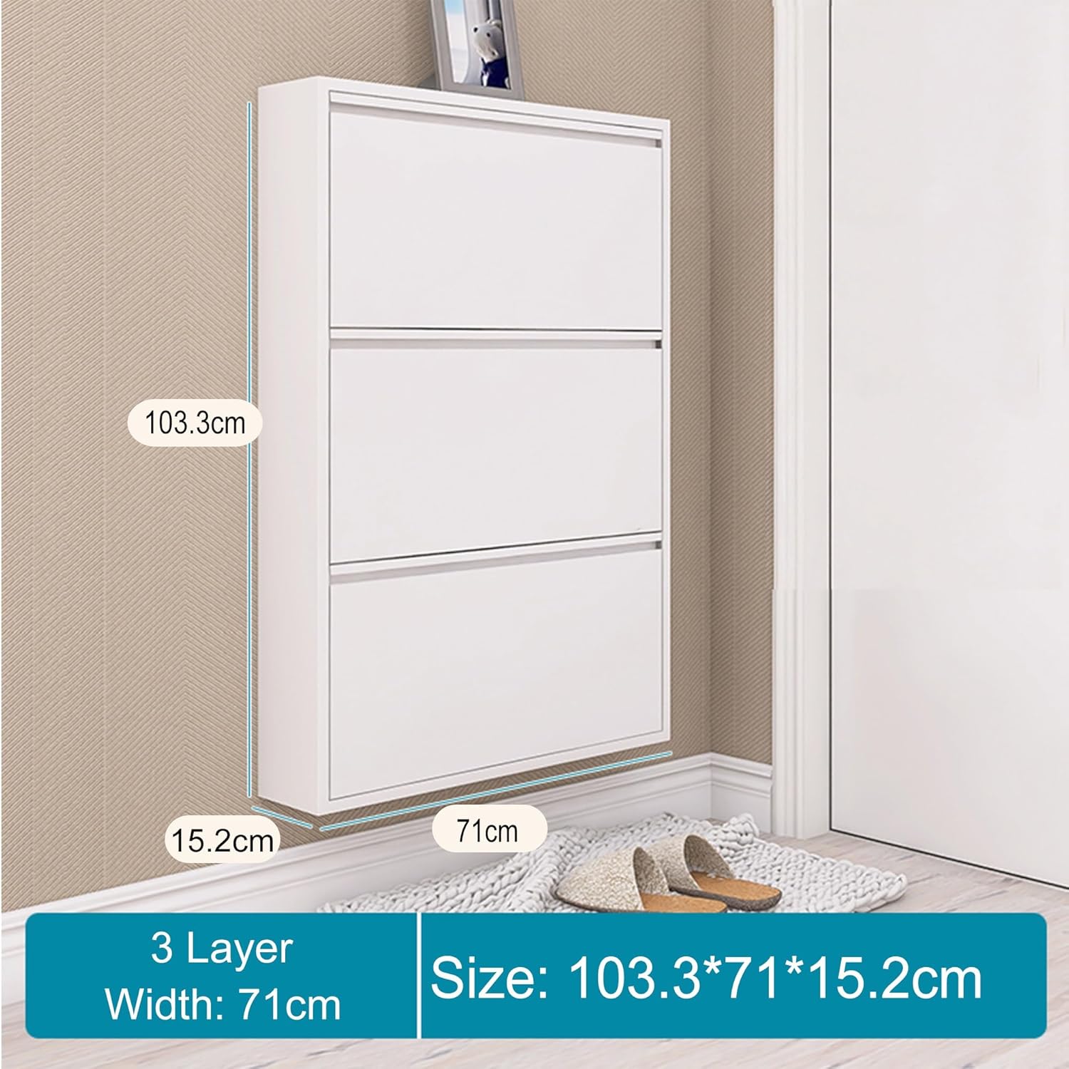 Shoe Storage Cabinet for Entryway Slim,Narrow Shoe Cabinet,Hidden Shoe Storage with Doors,White Closed Shoe Rack,Shoe Organizer