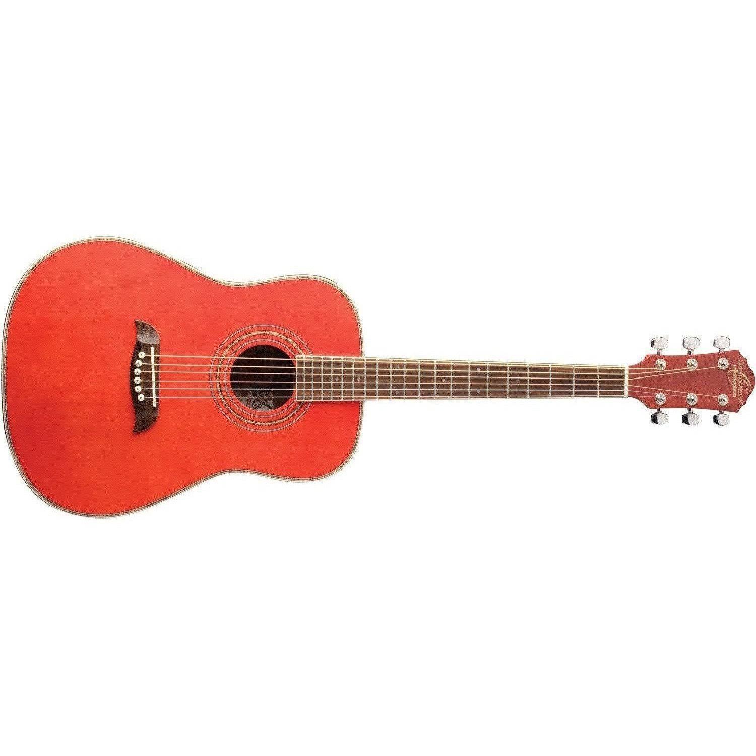 Oscar Schmidt Og1tr 3/4 Acoustic Guitar Trans Red