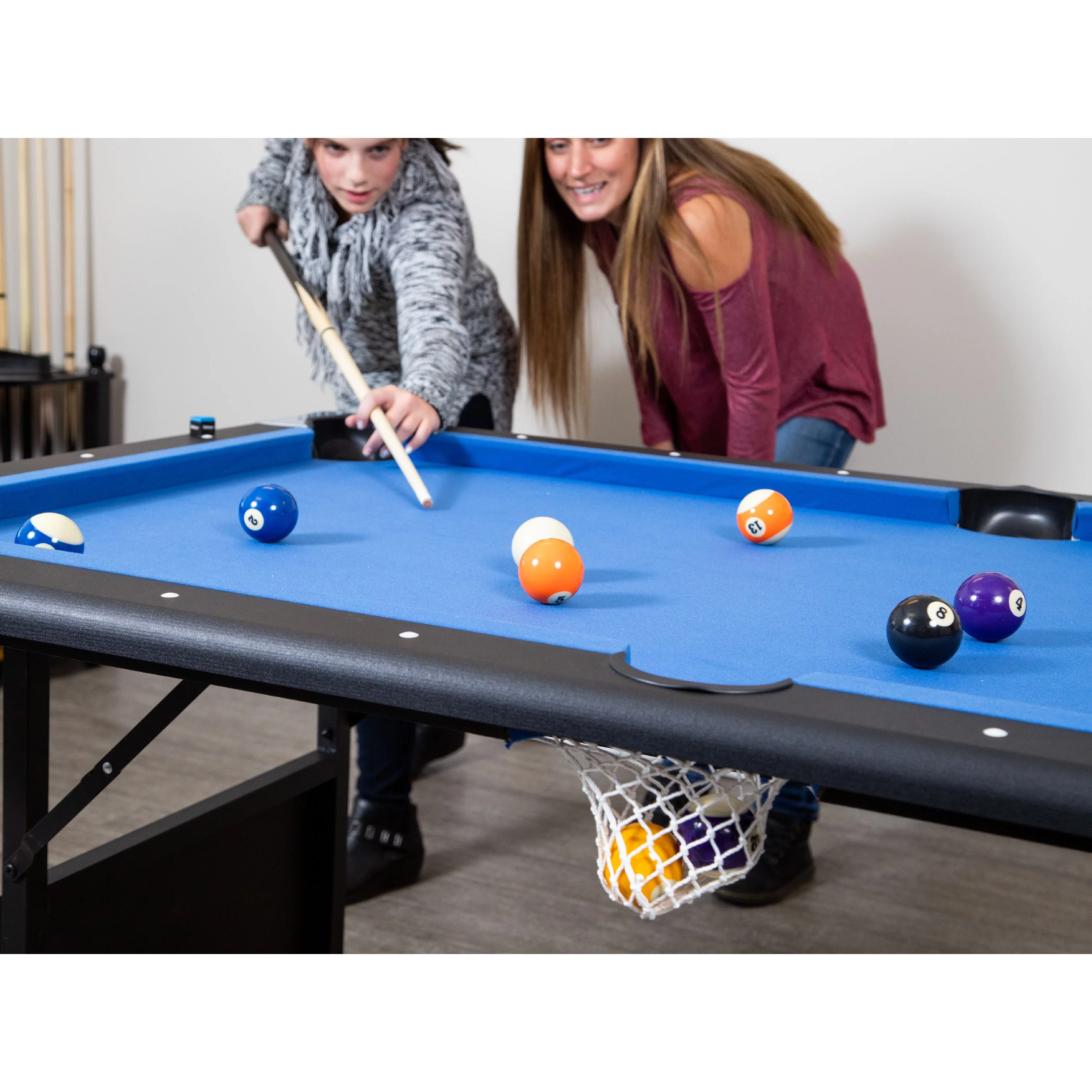 Hathaway Fairmont Portable, Folding 6 ft. Pool Table, Blue Felt, 43.25 in. W