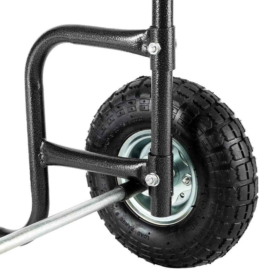 ROVSUN Firewood Cart with Large Wheels, Fireplace Log Rolling Caddy Hauler, Wood Mover Outdoor Indoor Storage Holder Rack, Heavy Duty
