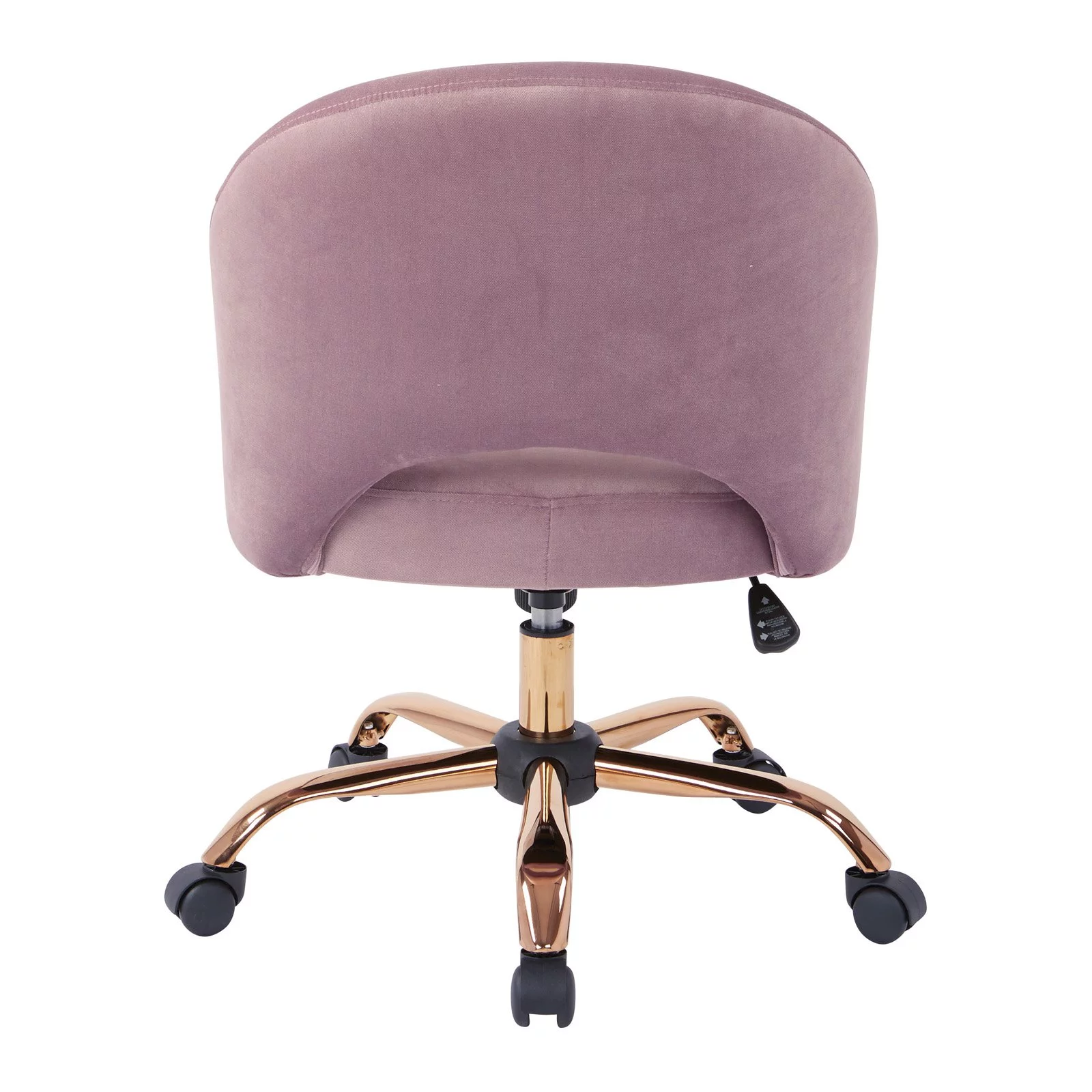 OSP Home Furnishings Lula Office Chair in Lavender Fabric with Rose Gold Base