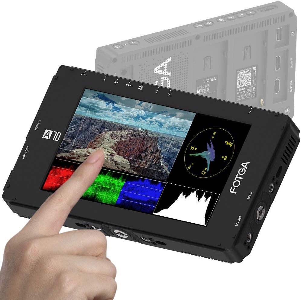 Fotga A70TLS 7 Inch FHD IPS Video On-Camera Touch Screen Field Monitor,Waveform,Vector,3D LUT, 3G SDI & HDMI 4K Input/Output,FHD
