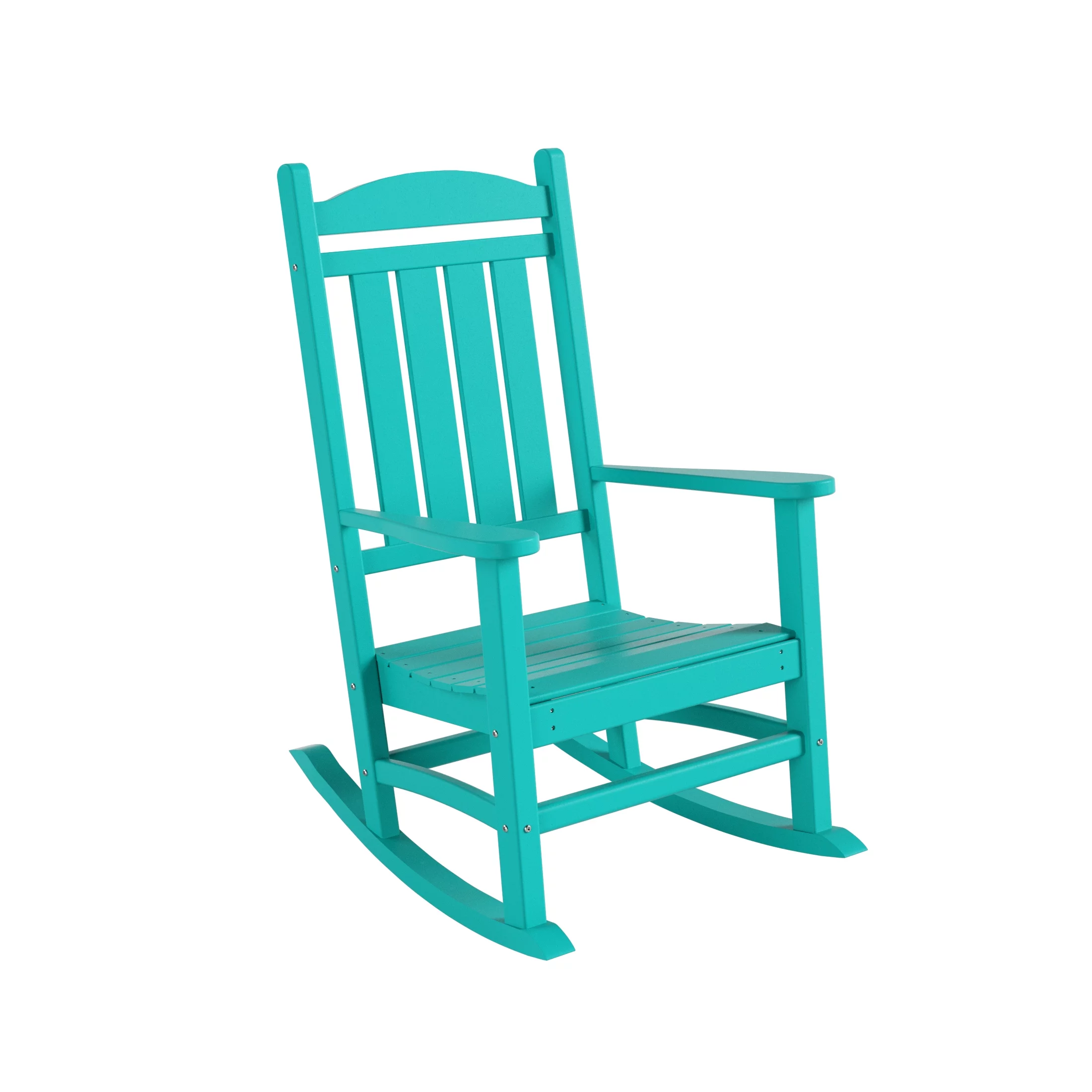 Costaelm Paradise Classic Plastic Outdoor Porch Rocking Chairs (Set of 2), Turquoise