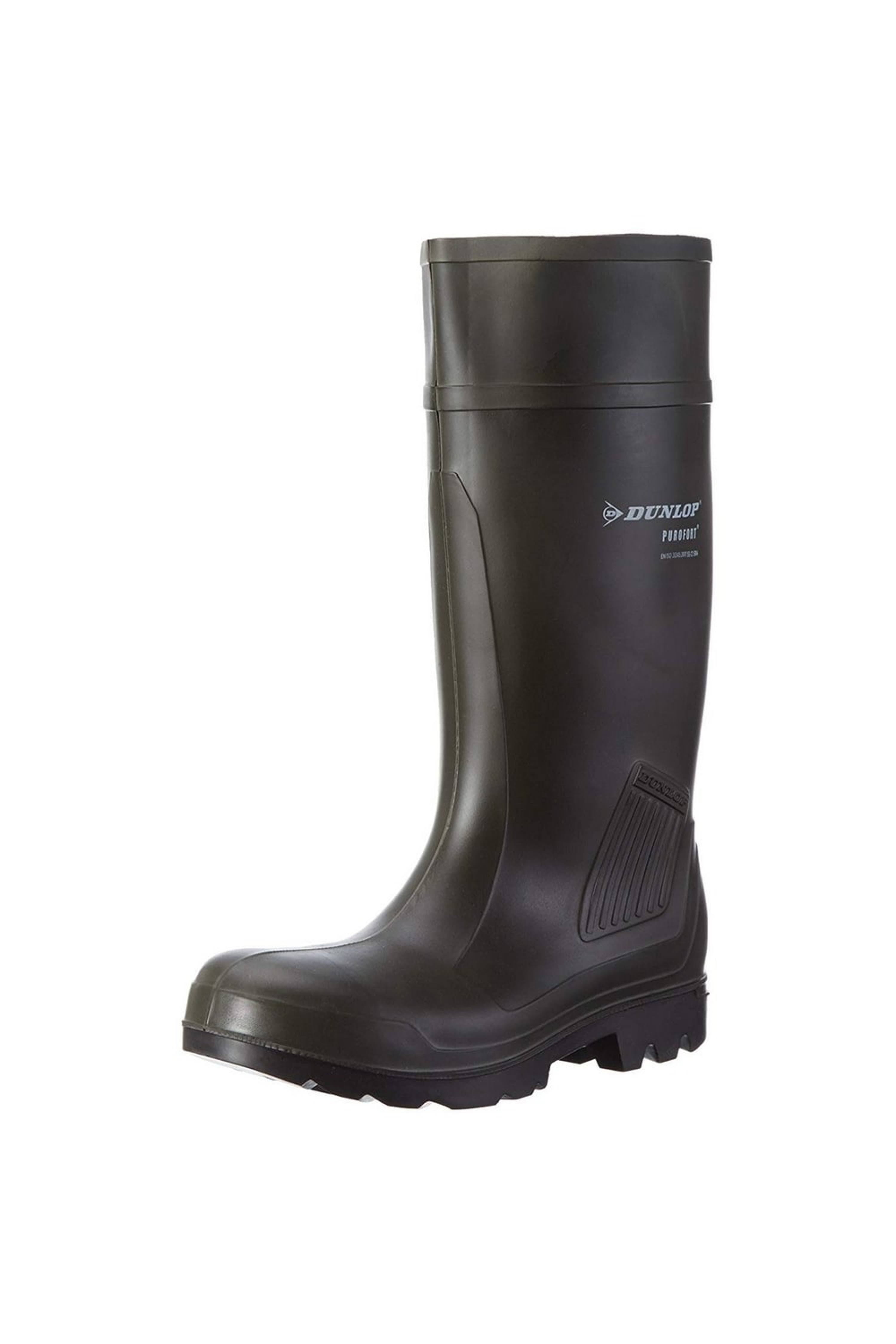Dunlop Adults Purofort Professional Full Safety Wellies Green Wellies