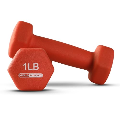 HolaHatha Neoprene Dumbbell Free Hand Weight Set with Rack, Ideal for Home Exercises to Gain Tone and Definition