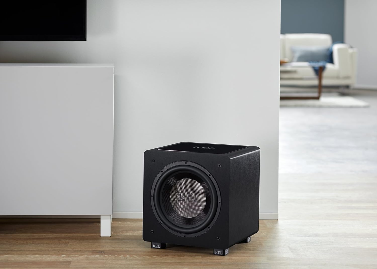 REL Acoustics HT/1205 Subwoofer, HT-Air Wireless Compatible, Line Grained Black Composite
