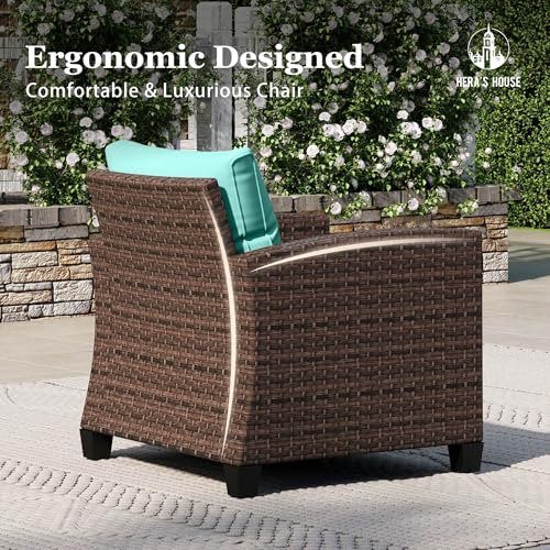 HERA'S HOUSE Patio Furniture Set with 56" Fire Pit Table, Outdoor Patio Conversation Sets