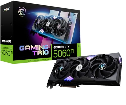 MSI Gaming RTX 5060 Ti 8G Gaming Trio OC Graphics Card (8GB GDDR7,TBA-bit, Extreme Performance: TBA MHz, DisplayPort x3 2.1a, HDMI 2.1b