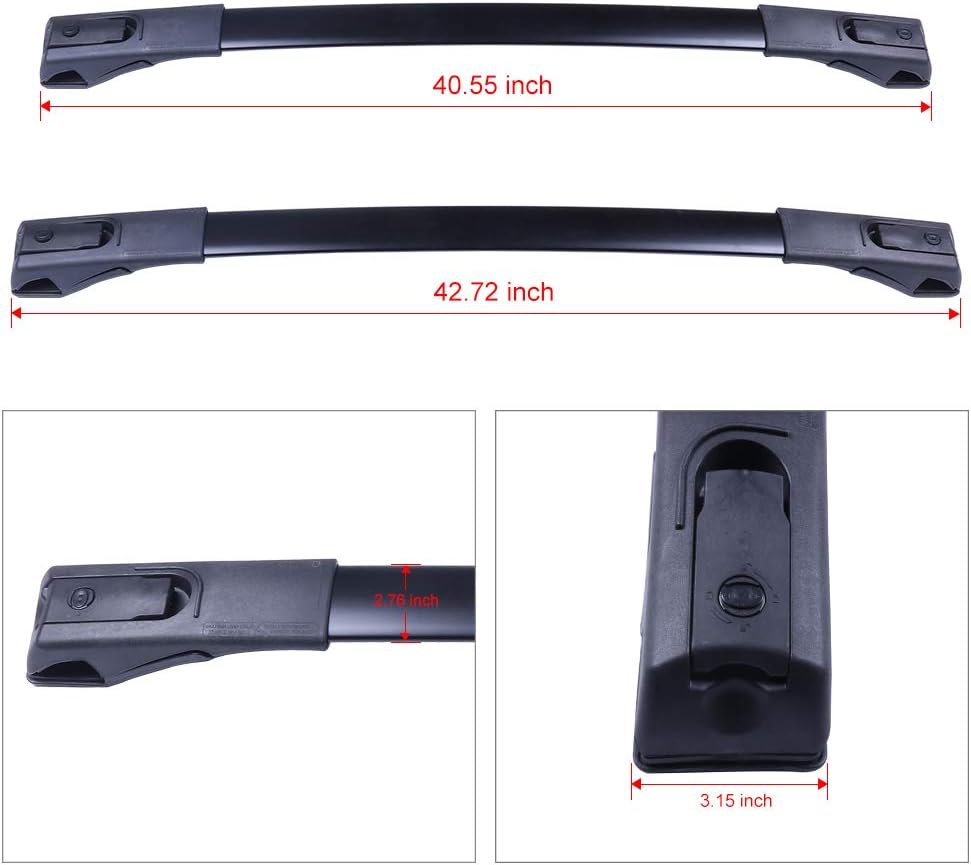 AZHZ Roof Rack Cross Bars Cargo Bars Roof Rack Fit for RAV4 2013 2014 2015 2016 2017 2018 Black -100LBS Load Capacity Pack of 2