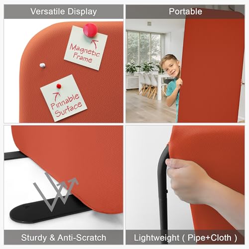 Standing Room Dividers, Privacy Divider Panel Wall, Portable Divider Separator Screen for Classroom, Office, Studio, Home, Scratch Resistance