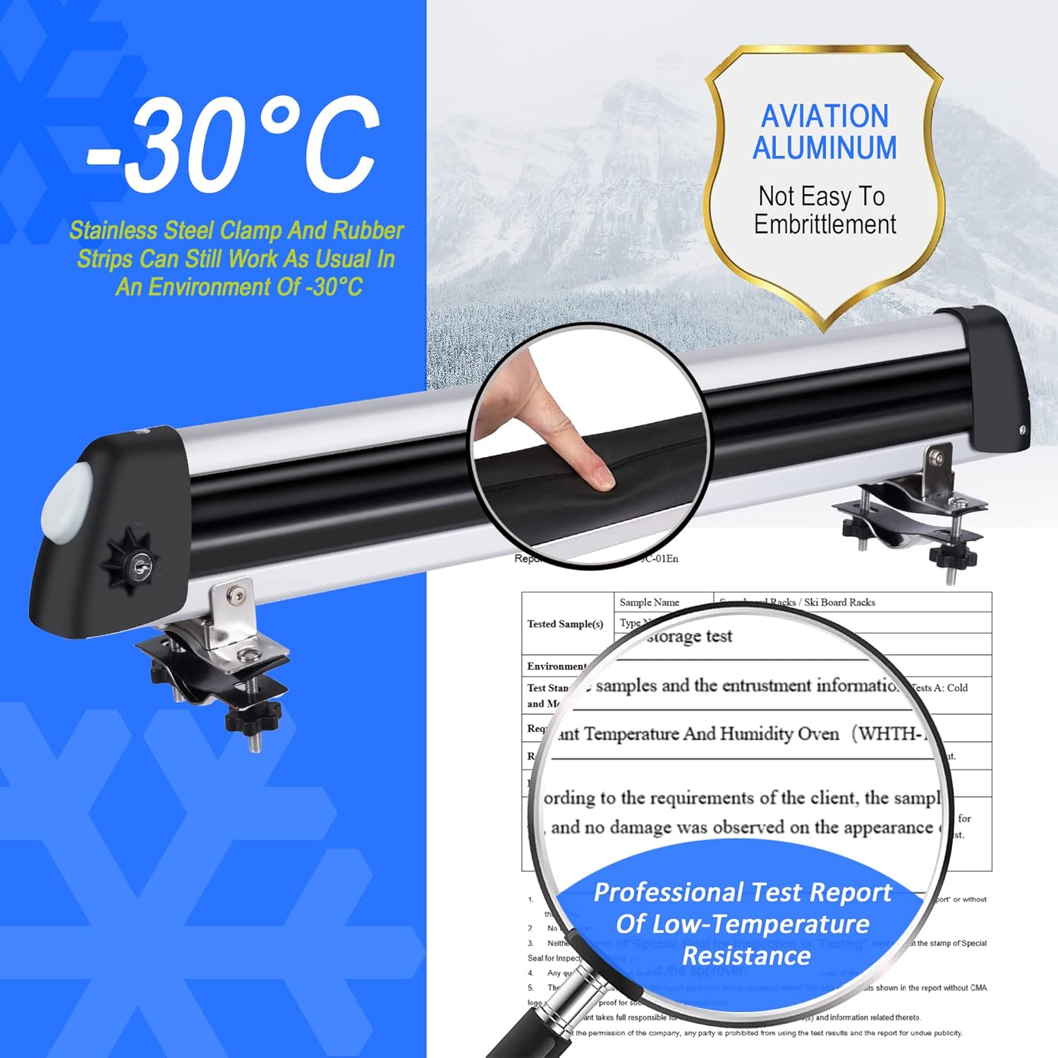 DRSPORTS Aluminum Universal Car Rack Carrier Ski roof Racks, Snowboard Racks, Ski Board Roof Carrier Fit Most Vehicles Equipped Crossbar (33)