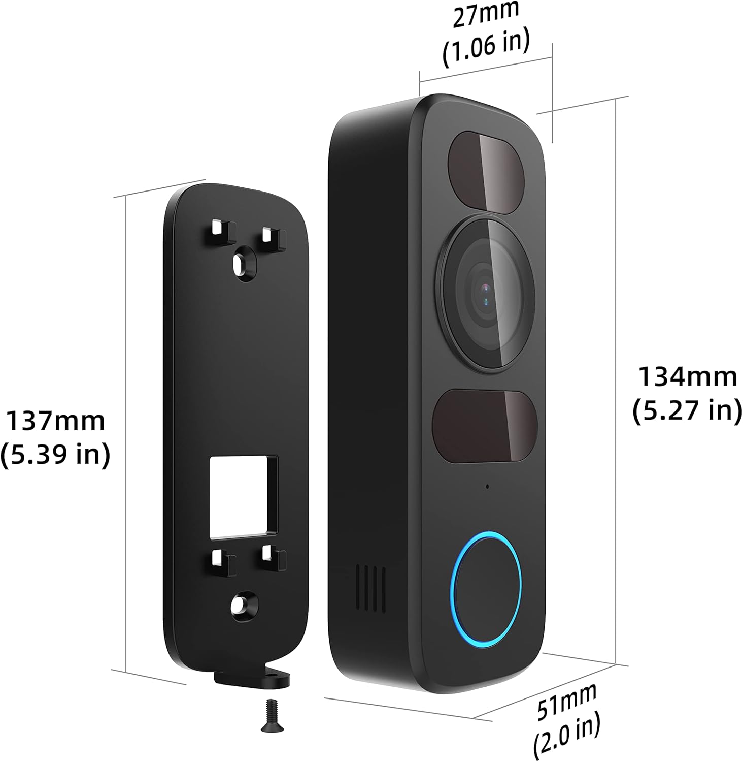 JLAZGJ Wired Video Doorbell Camera, 1080P HD, 140° View, IR Night Vision, Motion Detection