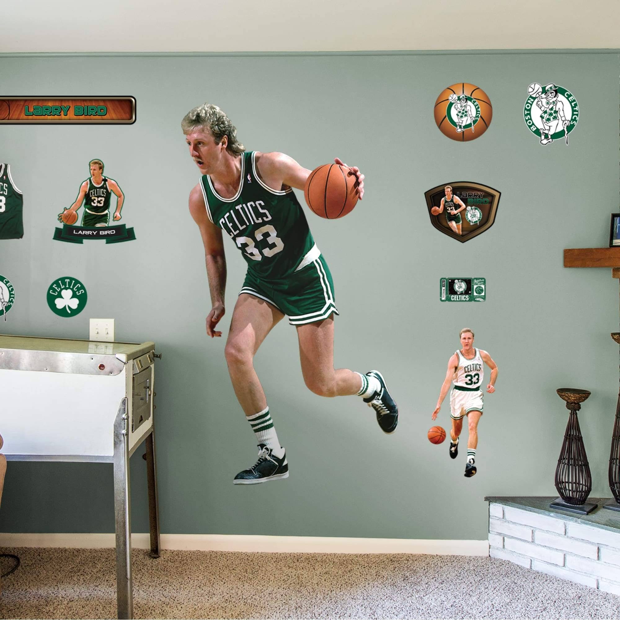 Fathead Larry Bird Boston Celtics Life Size Removable Wall Decal