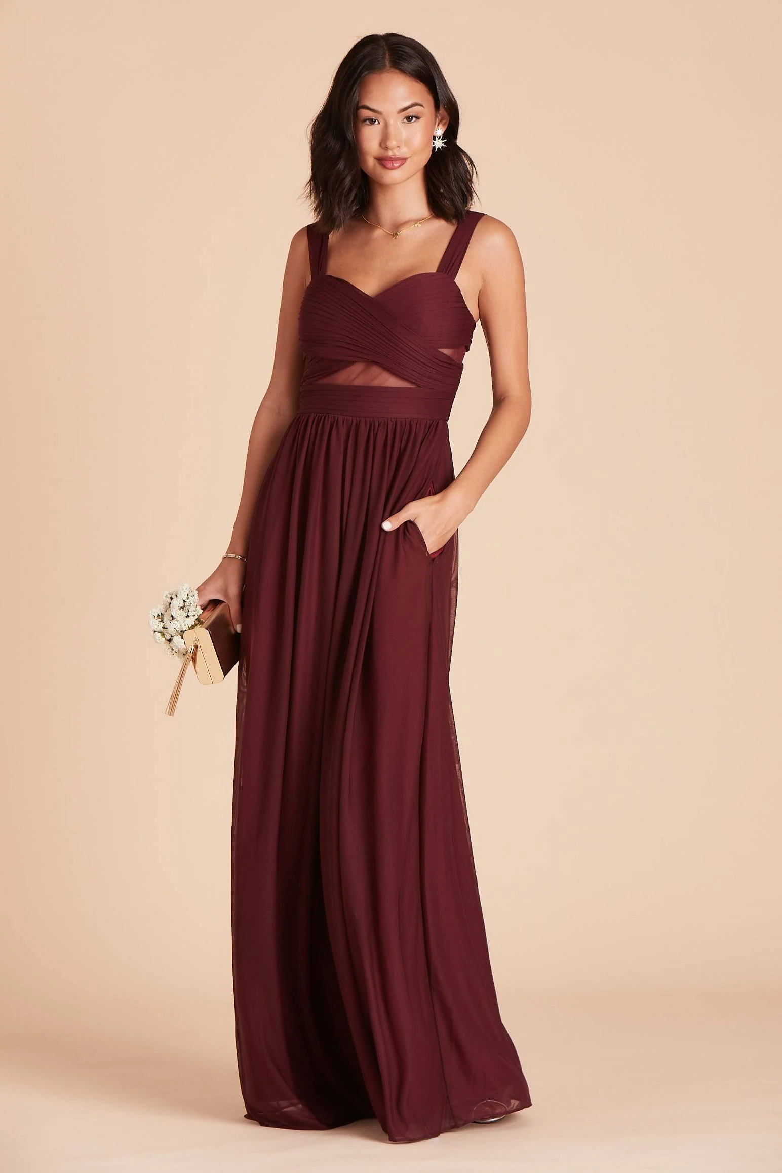 Birdy Grey Elsye Bridesmaid Dress in Cabernet S / Cabernet