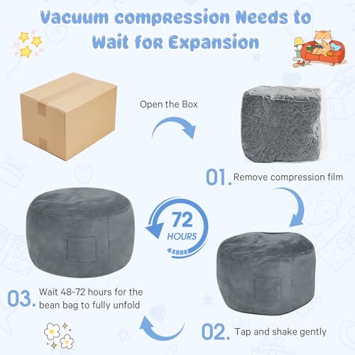 Bean Bag Chairs for Adults - Giant Bean Bag Chair Convertible Bean Bag Bed - Beanbag Chair with Micro Fiber Cover/Furniture Foam Filler