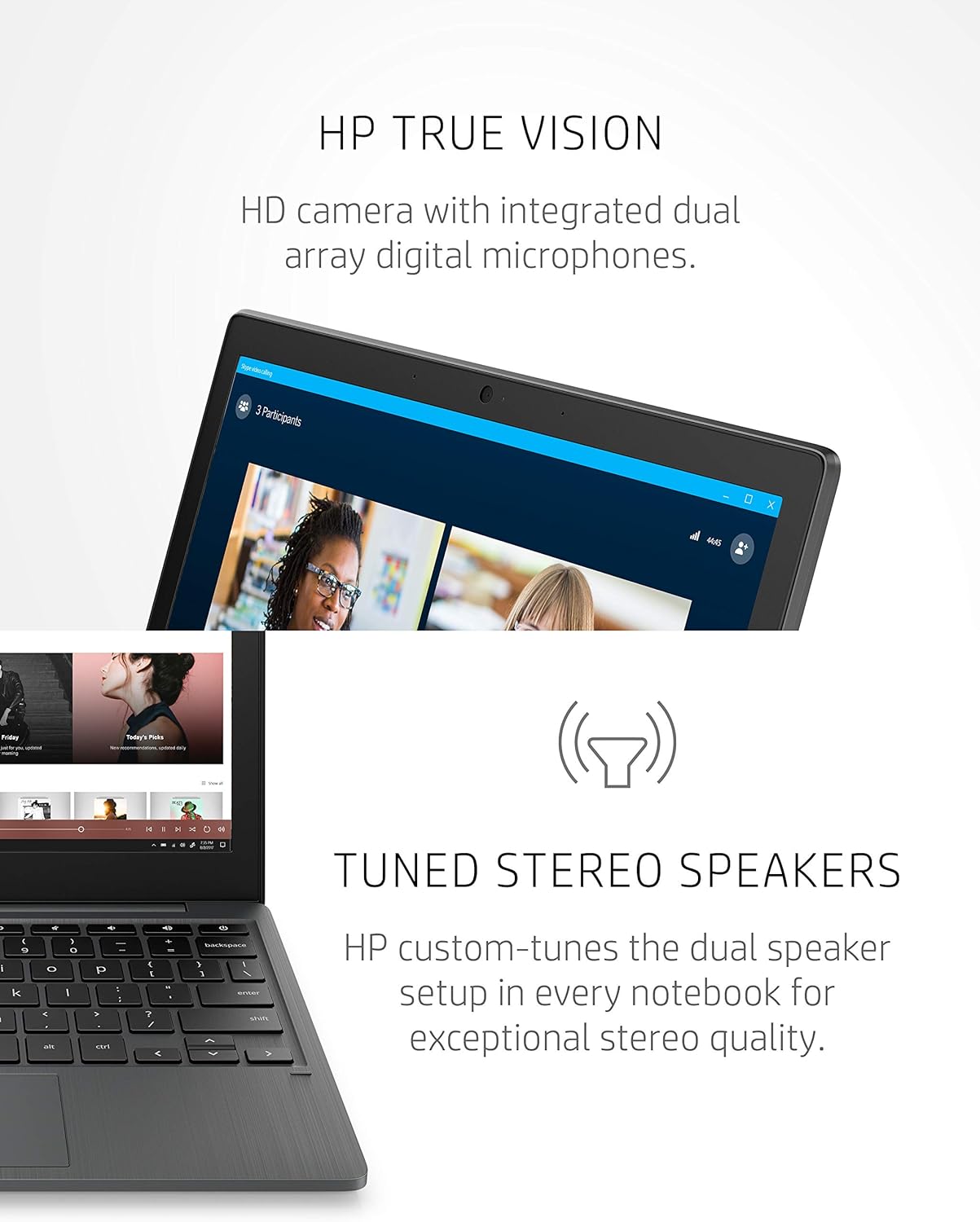 HP Chromebook 11-inch Laptop - MediaTek - MT8183 - 4 GB RAM - 32 GB eMMC Storage - 11.6-inch HD Display - with Chrome OS&trade; - (11a-na0010nr