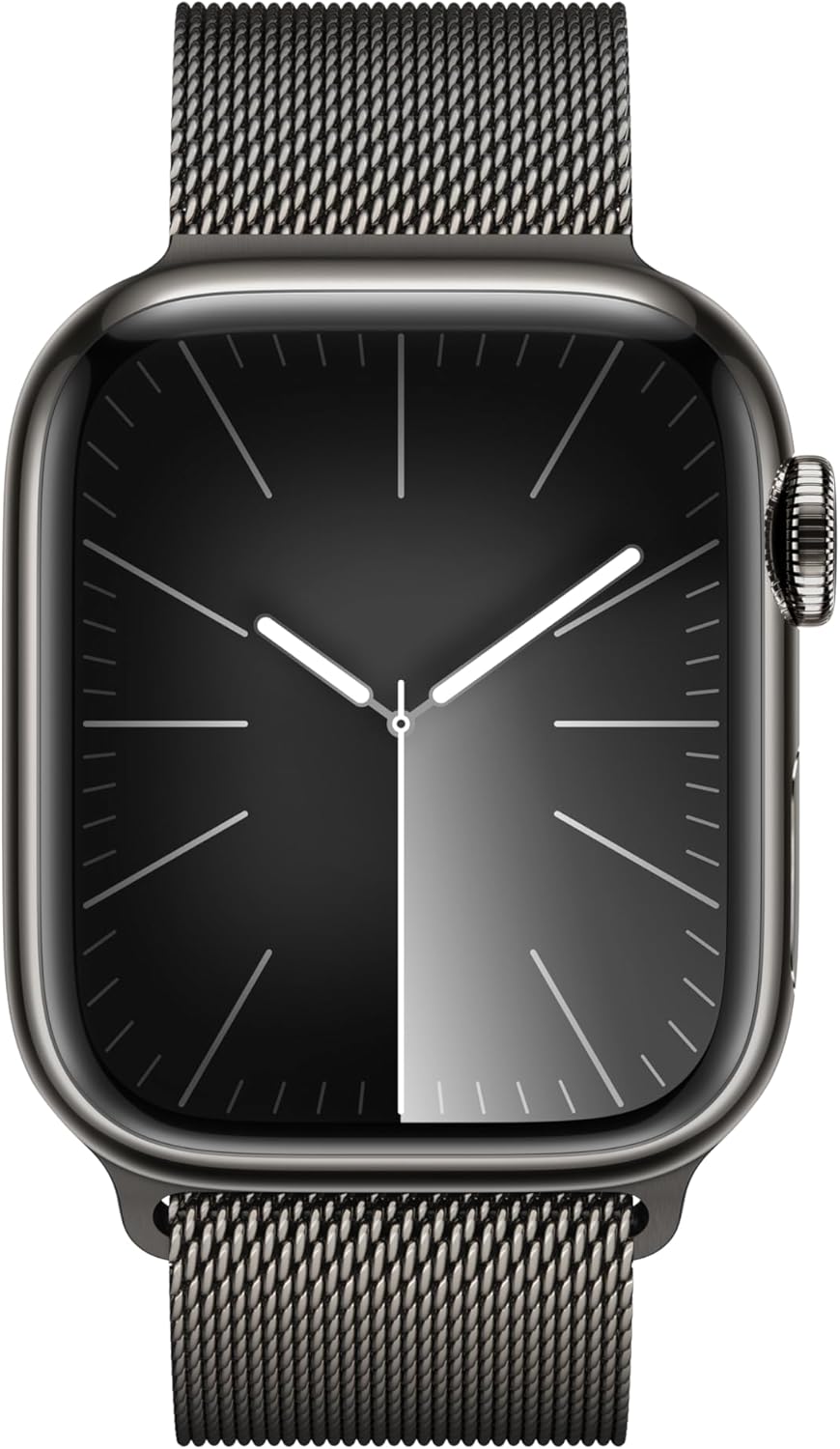 Apple Watch Series 9 [GPS + Cellular 41mm] Smartwatch with Graphite Stainless Steel Case with Graphite Milanese Loop. Fitness Tracker
