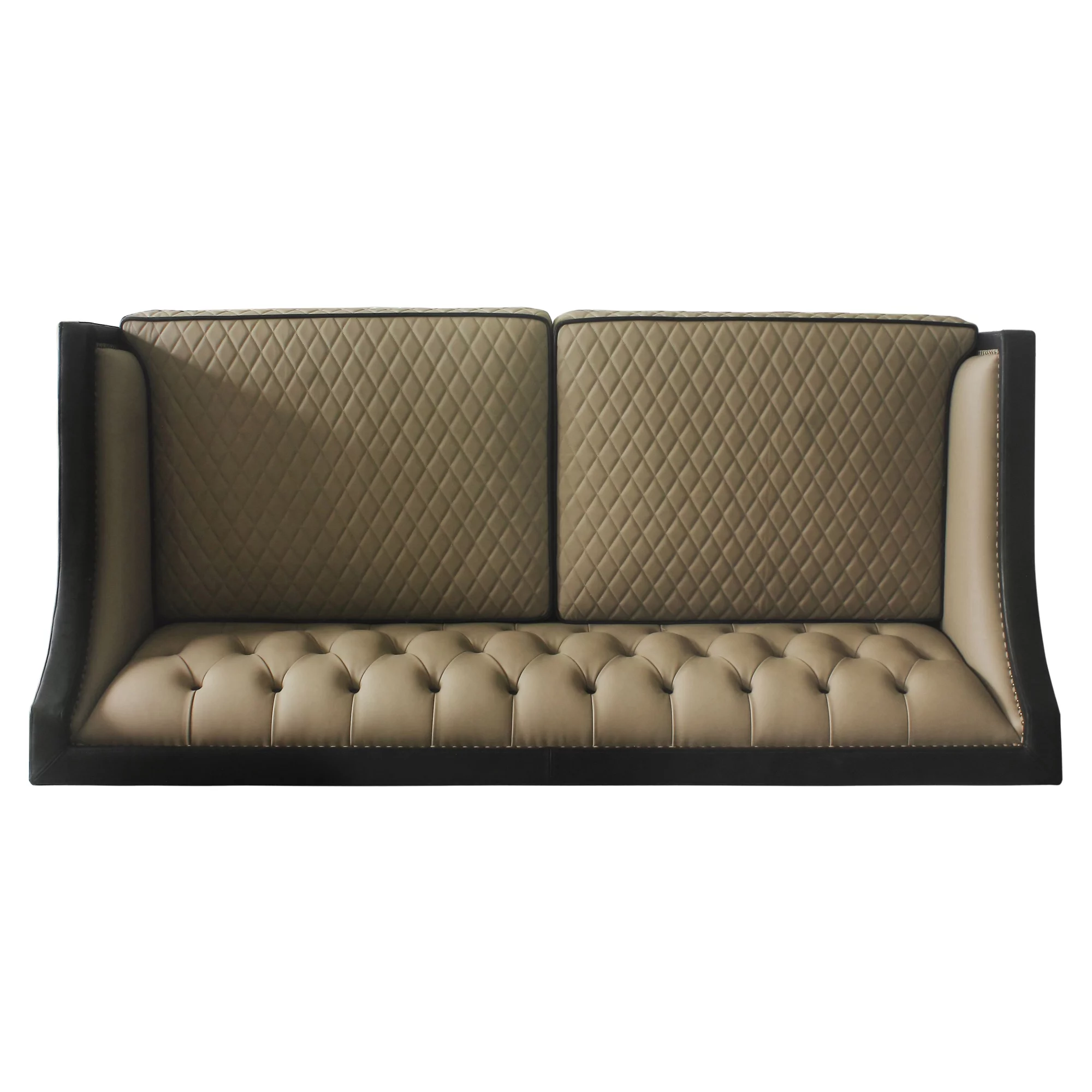 ACME House Beatrice Sofa with 4 Pillows in Tan, Black and Charcoal