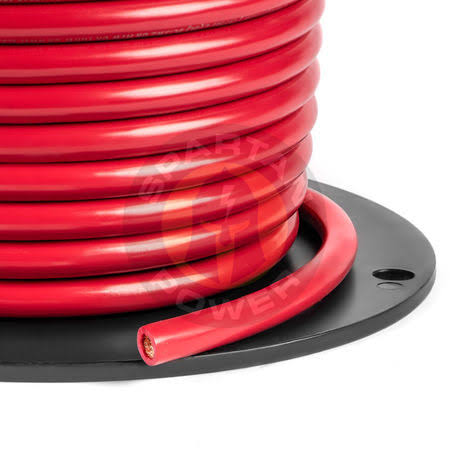 Spartan Power Battery Cable with Reel, 4/0 AWG, 25 ft, Red