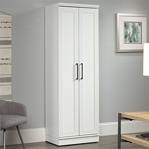 Pemberly Row 23 W Transitional Style Storage Cabinet, Utility Cabinet with Door and Shelves in White