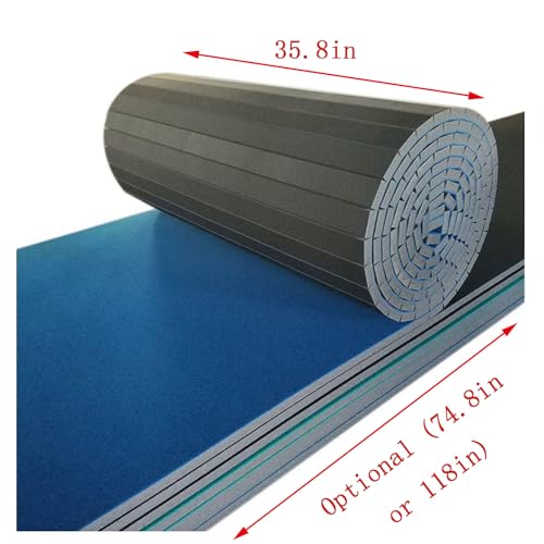 Premium Indoor Gymnastics Track Exercise Mat with Grippy Gym Carpet Top - Sturdy Foam Wrestling Mat for MMA, Cheerleading, and Fitness